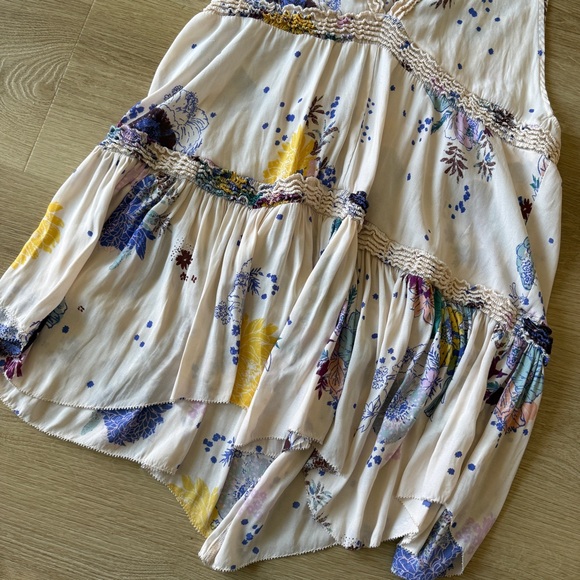 Free People Purple Haze Floral Tiered Tunic Top Size Small - Picture 8 of 11